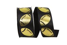 Reliant Ribbon 0926-986-09J Football Goal Ribbon, 1-3/8 Inch X 25 Yards, Black/gold