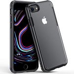 ORIbox Case Compatible with iPhone SE 2020 Case, Compatible with iPhone 7 Case, Compatible with iPhone 8 Case, Translucent Matte case with Shatterproof, Scratch Resistant Black