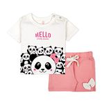 ARIEL Baby Boys & Baby Girls Cotton Printed Round Neck Half Sleeve T-Shirt & Short Trendy Summer Clothing Sets (AR-BHALFSS-69-BOWPAN_Multicolor_6-9 Months)