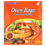 WRAPOK Large Turkey Roasting Bags Cooking Oven Chicken Bag For Meat Poultry Fish Seafood Vegetable - 10 Bags (21.6 x 23.6 Inch)