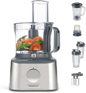 Kenwood Multipro Compact+ FDM312 SS, 5-in-1 Compact Food Processor, Stainless Steel, 2.1 L Capacity, digital weighing scale, Jug Blender, Spicemill, 2x Smoothie Blender, 800 W