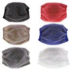 Zac's Alter Ego Set of 6 Non Medical Sparkling Stylish Diamante on Mesh String Face Masks/Covers