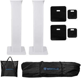 (2) Rockville RTP32W Black or White Totem Moving Head Light Stands+Scrims+Bag