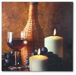 BANBERRY DESIGNS Lighted Canvas Picture - Wine Themed Artwork with LED Lights - Wine and Grape Picture