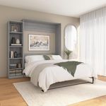 Bestar Claremont Queen Size Murphy Bed with Closet Organizer (85W), Space-Saving Sleeping Arrangement for Multipurpose Bedroom
