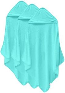 Cosy Family 3 Pack Baby Hooded Towels, Rayon Made from Bamboo, Soft Unisex Bath Towels for Babies,Toddler,Infant - Newborn Essential - Ultra Absorbent Toddler Towels for Baby Boy Girl - Aquamarine