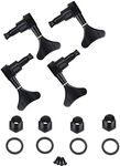 4pcs Tuning Pegs, 2L 2R Black Closed Zinc Alloy Machine Heads String Tuners for Electric Bass