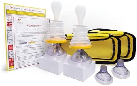 LifeVac Yellow Travel Kit 2 Pack - Portable Suction Rescue Device, First Aid Kit for Kids and Adults, Portable Airway Suction Device for Children and Adults