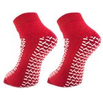 MediCounter Slipper Socks/Fall Prevention Socks - Red (Pair) Size: One Size - As Used by NHS (1 Pair)