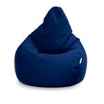 Loft 25 Bean Bag Gamer Chair | Outdoor Indoor Living Room BeanBag Seat | Water Resistant | Ergonomic Design for Body Support | Durable & Comfortable (Bean Bag, Navy Blue)