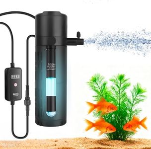BAITAI UV Fish Tanks Filters,500L/H Aquarium Filter with Timer, 5-in-1 Filter Pump with Aeration & Spray Bar for Freshwater & Saltwater, 50-125L Tanks