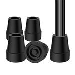 supregear Cane Tips (4-Pack), Non-Slip Stable 22 mm Replacement Cane Tip for Walking Cane Crutch Sticks High-Strength Rubber and Carbon Black Mixed Foot Pad Folding Cane Accessory, Black