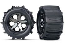 Traxxas 3689 Stampede Paddle Tires and Wheels Pre-Glued and Mounted (Pair)