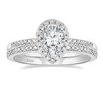 EAMTI 1.5CT 925 Sterling Silver Wed