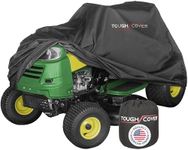 Tough Cover 600D Marine Grade (Black) - Universal Fit - Waterproof for Riding Lawn Mowers, UV, Dust, Dirt, Wind Protection - Outdoor Garden Storage - Lawn Tractor Cover