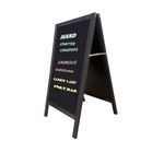 A-Frame Sign Sidewalk Chalkboard 38"×18" Magnetic Large Double-Side Sandwich Sign Board Wood Menu Display Freestanding Easy Erase Writing/Liquid Chalk Use for Restaurant Business Wedding