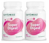 Ambrosial Super Digest with Betaine hcl Pepsin, Ox-Bile, Pancreatin & L-Glutamic Acid | Digestive Enzyme Supplements to Support Optimal Digestion & Gut Health (Pack of 2-120 Capsules)