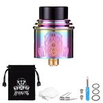 WOLFTEETH RDA Clone Apocalypse Portable Bag Type | Rebuildable Dripping Atomizer Dual Coil | Adjustable Air Hole | Velvet Drawstring Bag (Stainless Steel in Rainbow/Nicotine Free 121302)