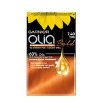 Garnier Olia Permanent Hair Dye, Up to 100% Grey Hair Coverage, No Ammonia, 60% Oils, Bold 7.40 Intense Copper