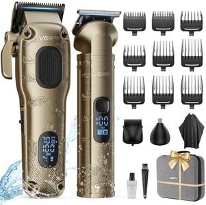 Vgrpro Hair Clippers for Men Professional, Cordless Hair Clippers for Hair Cutting, Mens Clippers and Trimmers Set, Electric Hair Trimmer for Men with Package Box (Gloden)