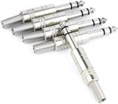 H-its Kabel - ( 5 Pieces 1/4" Audio Plugs 6.35 mm Plug TRS Male 1/4 inch Solder Type Stereo Plug Straight Design Connector with Spring for DJ Mixer Speaker Cables Guitar Cable(Silver)