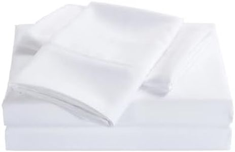 Royal Comfort - Sheet Set, 2000TC Ultra Soft Bamboo Microfibre Blend, Fitted Sheet & Flat Sheet & Pillowcase Set (King, White)