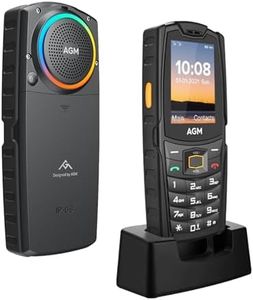 AGM M6 Feature Phone with Charging Dock, 4G LTE Dual SIM - T-Mobile Compatible, RGB Light, Large Button & Font, 109dB Speaker, 128GB TF Expand, IP68 Waterproof/Drop-Proof for All
