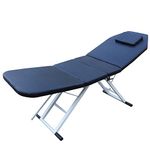 3-Section Foldable Beauty Bed, Massage Salon Spa Beauty Bed, Folding Massage Table Massage Chair Portable Folding Massage Bed Beauty Bed, for foot massage shops, health salons, beauty salons (Black)