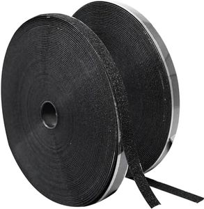 (72 FT x 1/2 Inch) Strips with Adhesive for Fabric, Stick On for Fabric, No Sew Sticky Back for Clothes, Curtains - Heavy Duty Double Sided Hook and Loop Hem Tape Fasteners, No Sewing No Iron, Black