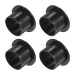 Kozelo 4pcs Nylon Flanged Sleeve Bearings [15.1mm Bore x 17mm OD x 12mm Length] Nylon Plastic Bushings for Shaft, Black