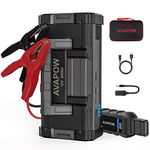 AVAPOW 6000A Jump Starter (for All Gas or up to 12L Diesel) Powerful Booster Pack with Dual USB Quick Charge and DC Output,12V Jump Starter Power Bank with Built-in LED Bright Light