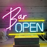 XJNOLGXIQU Bar Open Neon Sign for Wall Decor,LED Neon Open Sign 16.7"x 11" for Business Open Bar Neon Lights Sign Light Up Sign for Wall Decor Shop Open Signs,Bar, Salon, Store, Cafe