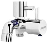 JAGGER Turbo Full Brass 2 in 1 tap for Bathroom with Foam Flow 2 in 1 bib Cock Chrome Plated Tap for Washing Machine and Toilet Faucet with Wall Flange and Teflon Tape