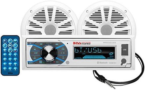 BOSS Audio Systems MCK632WB.6 Bluetooth Car Stereo Receiver with USB Port, 90W Dual Cone Speakers, Color Illumination, Weatherproofing, Media Playback, and Detachable Front Panel