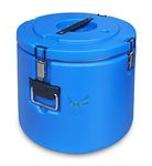 Malabar Trading Company Stainless Steel Isothermal Container 30 Litre, Hot And Cold Box, Casseroles For Restaurant Use, Casserole For Hotel, Round (Blue 30 Ltr)