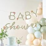 Ginger Ray Baby Shower Letter Banner Bunting Garland Hanging Decoration with Floral Cut-Outs 4m