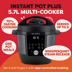 Instant Pot 5.7L 7-in-1 Electric Multicooker – Stainless Steel, Black