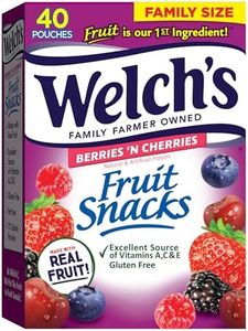 Welch's Fruit Snacks, Berries 'n Cherries, Perfect Halloween Candy Bulk Pack, Gluten Free, Individual Single Serve Bags, 0.8 oz (Pack of 40)