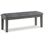 Signature Design by Ashley Hallanden Rustic Tufted Upholstered Dining Room Bench, Two-Tone Gray, 50" W x 16" D x 19" H