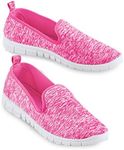 Collections Etc Slip On Lightweight Memory Foam Sole Sneakers, Wide Width Pink