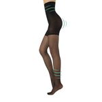 CALZITALY High-Waist Shaper Tights compression 8 mm/hg, Control Body & Leg relaxing, Shaping pantyhose | S, M, L, XL, XXL, 3XL, 4XL | 20 den | Black, Natural | Made in Italy (L, BLACK)