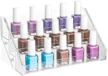 Kurtzy 3 Tier Nail Polish Rack - Clear Acrylic Organiser - L23.5 x W12.5 x H11.5cm / 9.25 x 4.92 x 4.53 Inches - Holds Up to 30 Standard Size Paint Bottles - Display on a Table, Desk or Shelf