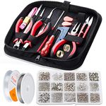 WinWonder Jewellery Making Kit,1275 pcs Jewellery Finding Set,17 pcs Jewellery Repair Tools for Making Bracelets,Earrings,DIY Handmade Etc.