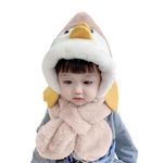 TopiBaaz Winter Animal Design Beanie Cap Hat for Baby Boy and Girl's l Woolen Fuzzy Fleece Soft Faux Fur Plush Cute Costume Toy Hood for Kids | Age 2 to 6 Years (C Beige, Free Size)