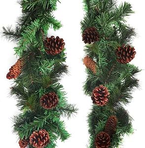 Ghirlande Natale Porta - Festoni Natalizi per Porte da 180 cm con 12 Pigne del Colorado - Ghirlanda Natalizia Camino, Ghirlanda Natalizia Scale e Ghirlanda di Natale per Porta per Interno ed Esterno