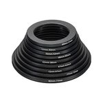 PATIKIL Step Down Rings Set, 9 Pack 82-77mm 77-72mm 72-67mm 67-62mm 62-58mm 58-55mm 55-52mm 52-49mm 49-37mm Filter Adapter Ring for Camera Lenses, Black