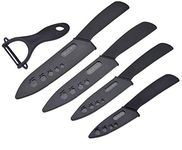 Kitchen Ceramic Knife Set Professional Knife with Sheaths, Super Sharp Rust Proof Stain Resistant (6" Chef Knife, 5" Utility Knife, 4" Fruit Knife, 3" Paring Knife, One Peeler)