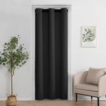 XWZO Door Curtain for Doorway Privacy and Bedroom Closet, 80 Inches Long Blackout and Thermal Insulated Room Divider Doorway Curtain Grommet Top, 1 Panel, W42 X L80, Black