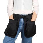 Dog Trainer Treat Pouch with Detachable Pockets, Hand Free Waist Belt Clip, Dog Handler Training Tools Storage Waist Pockets for Men and Women, also Used to Gardening Work, Hairstylist (Black)