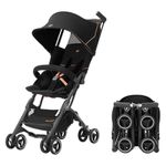 gb Pockit+ All-Terrain, Ultra Compact Lightweight Baby pockit Travel Stroller for Babies & Toddlers, Carry-On Flight Luggage Compliant, Black Orange